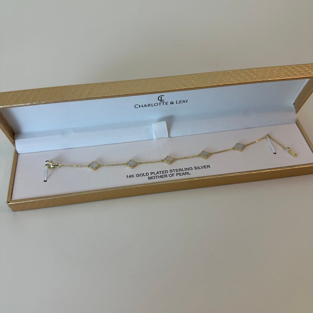 Charlotte and Lexi Gold Plated Sterling Silver Clover Bracelet